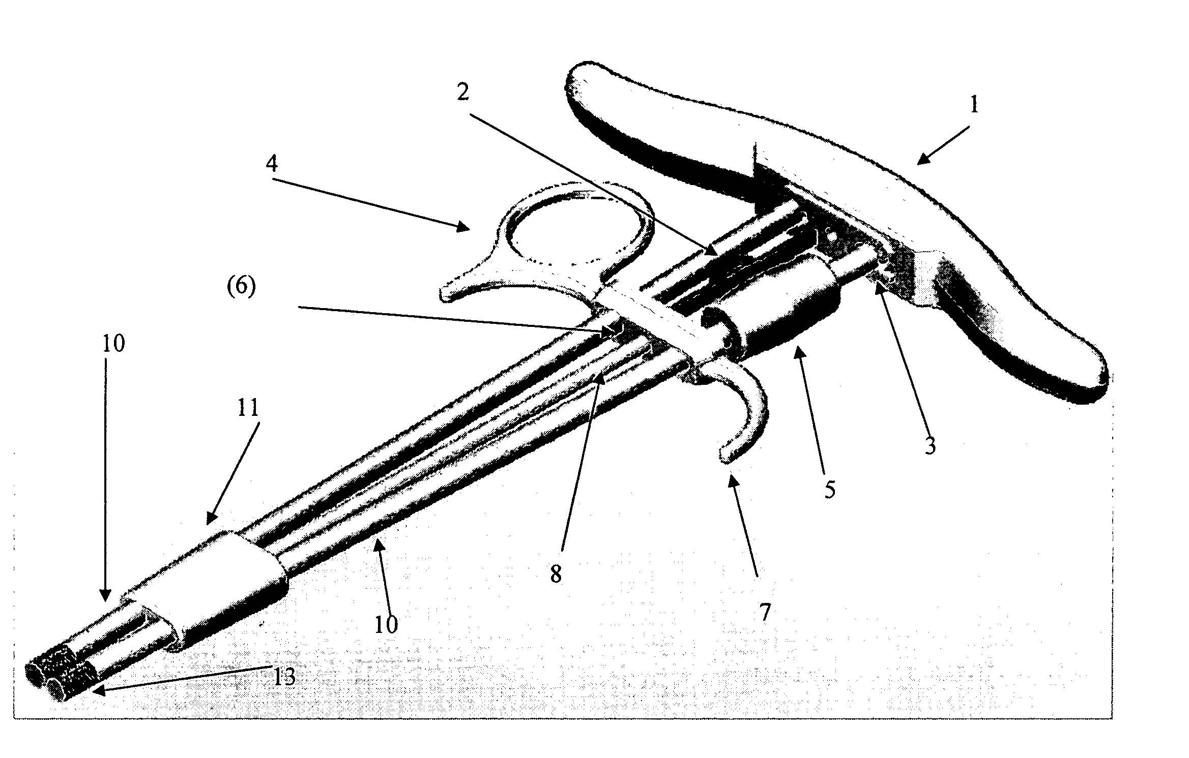 Pull locking rotational action needle driver