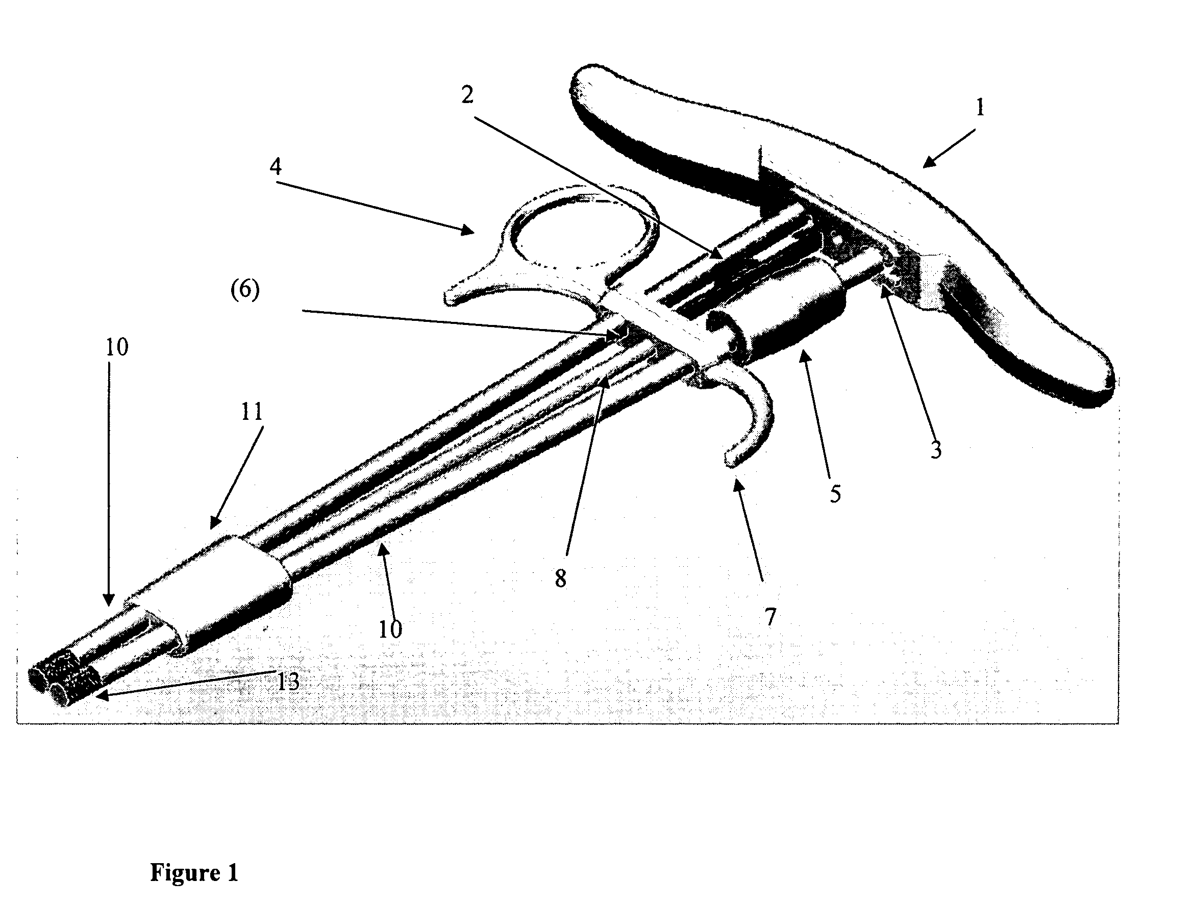 Pull locking rotational action needle driver