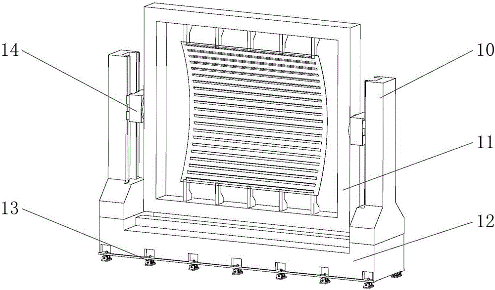 Overall layout method for automatic drilling-riveting machine capable of adjusting height and rotary angle of aircraft panel