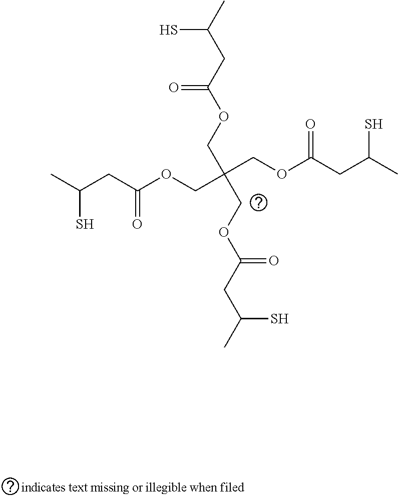 Curable compositions containing thiol compounds