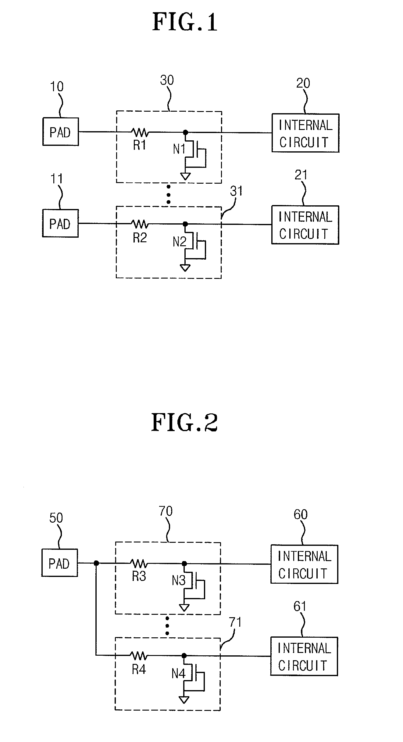 Circuit for discharging static electricity