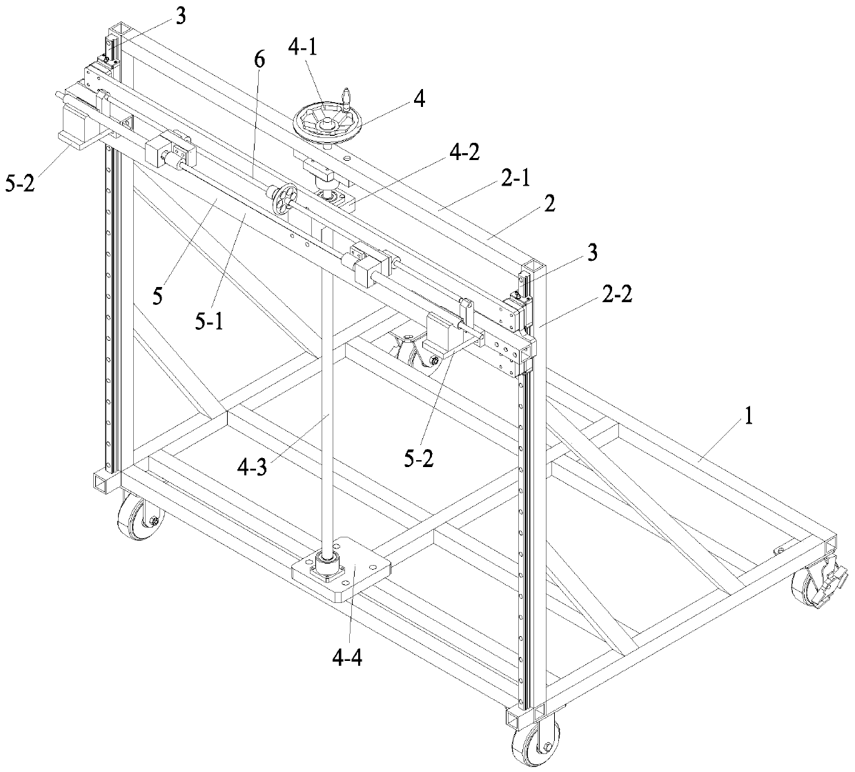 Indoor centering and positioning device suitable for trains with different inner widths