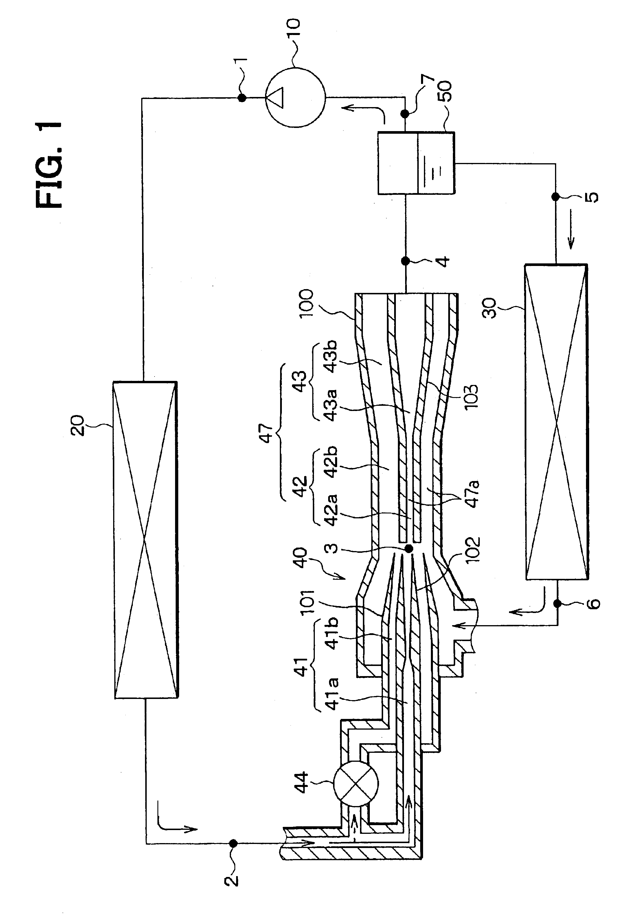 Ejector-type depressurizer for vapor compression refrigeration system