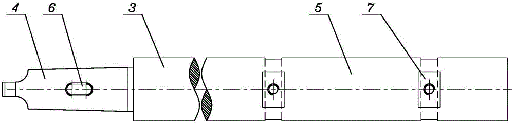 Method for machining overlong concentric ladder through hole on ordinary boring machine through lengthening boring cutter rod