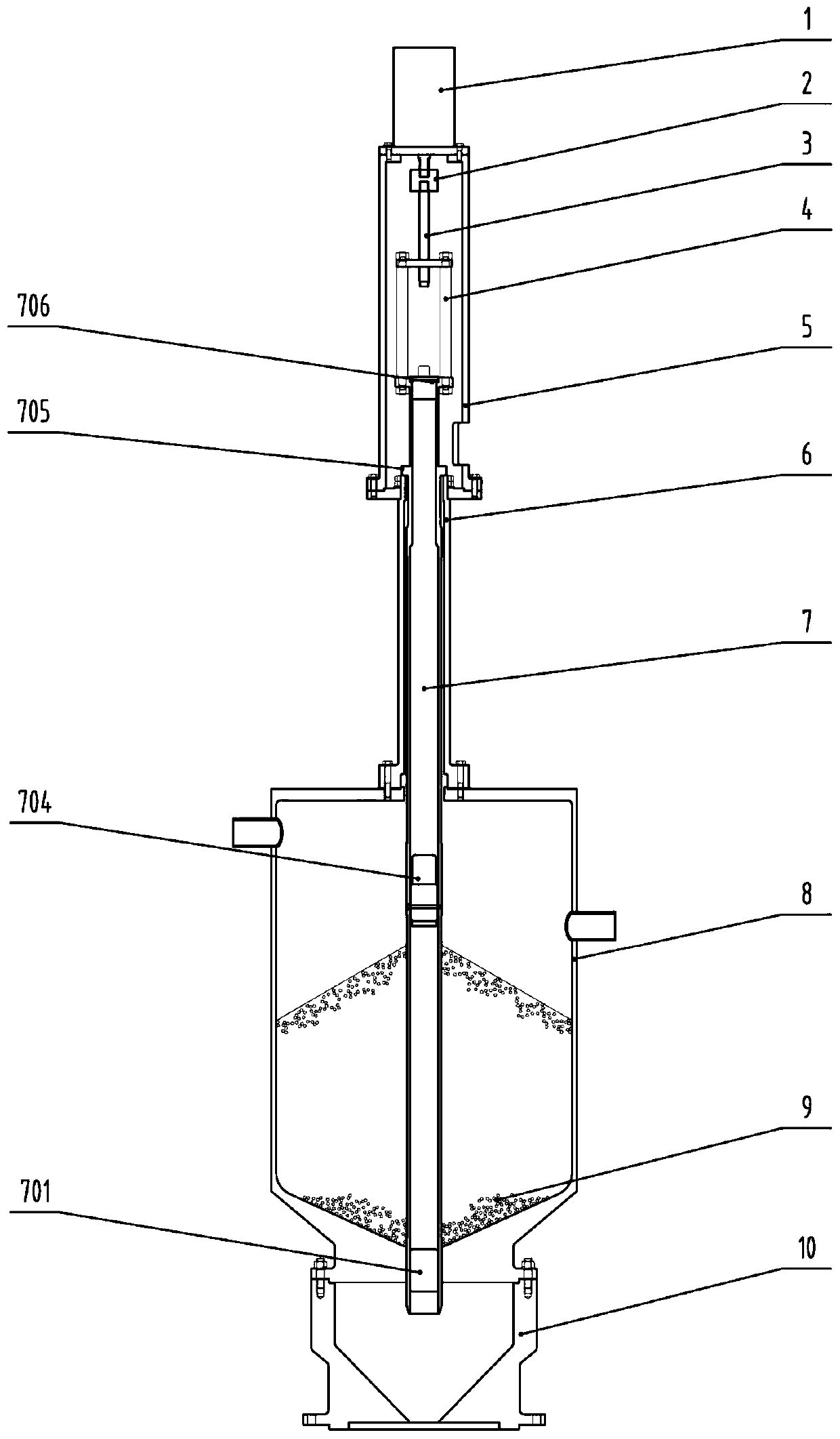 Absorption ball reactor shutdown device for high-temperature gas-cooled reactor