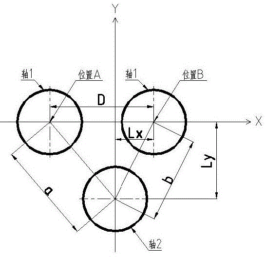 Coaxiality deviation measurement digital display device and coaxiality deviation calculation method