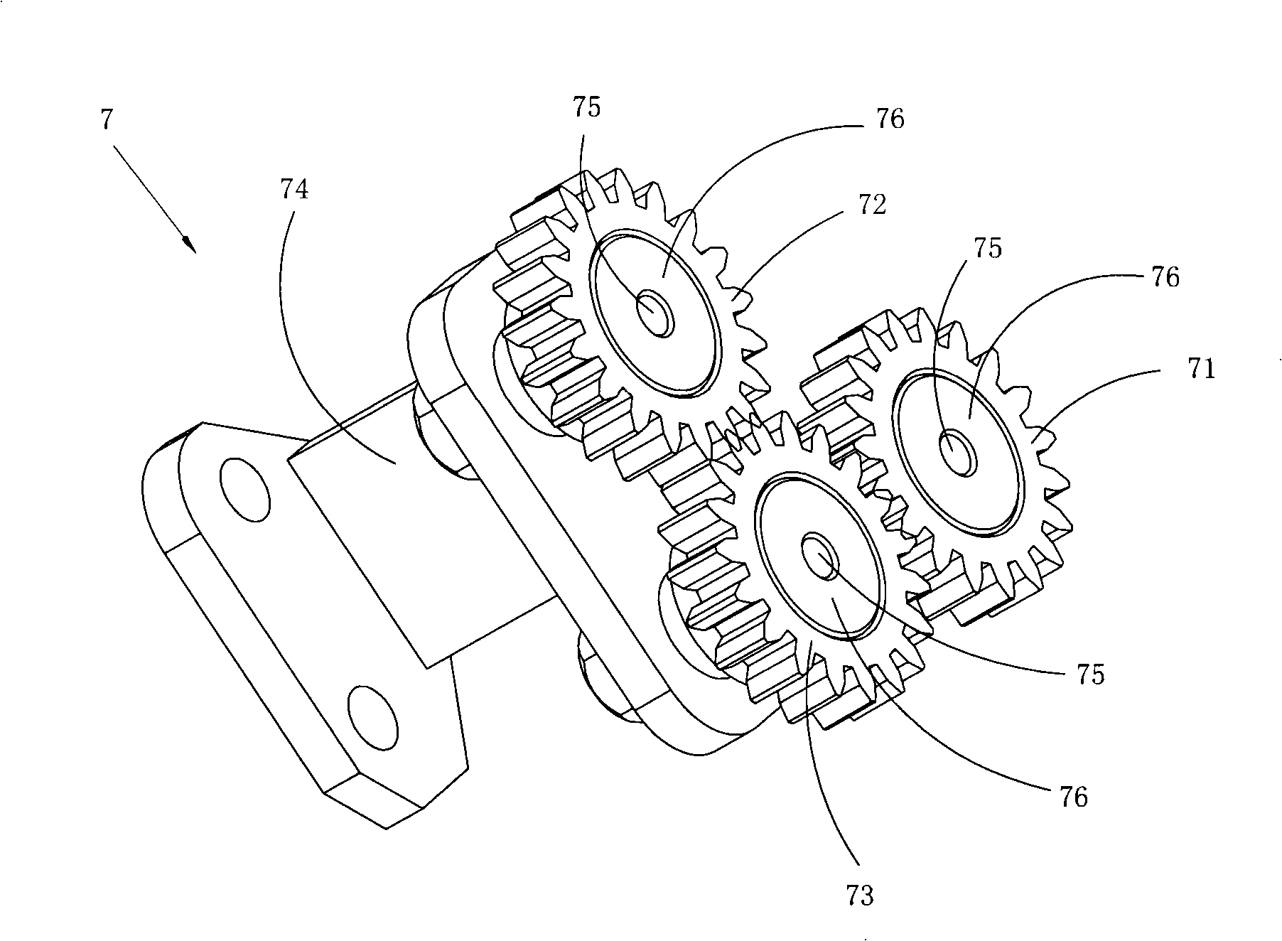 Special carrier gear system for four-roller compact spinning machine