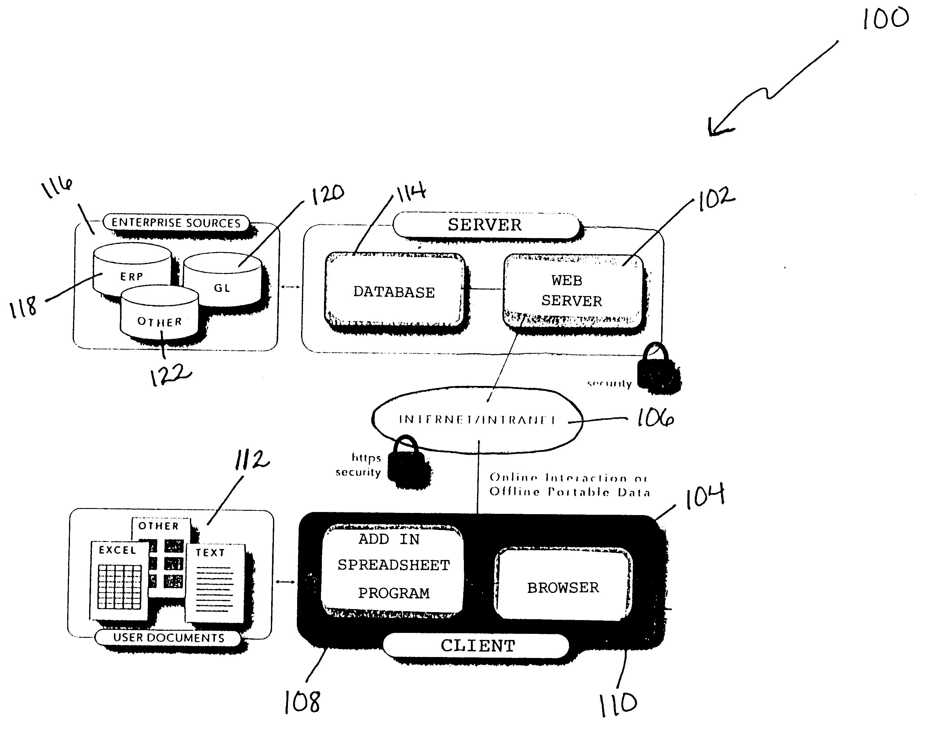 Spreadsheet-based network information exchange with two-part cache