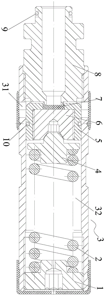 Valve element assembly of overflow safety valve