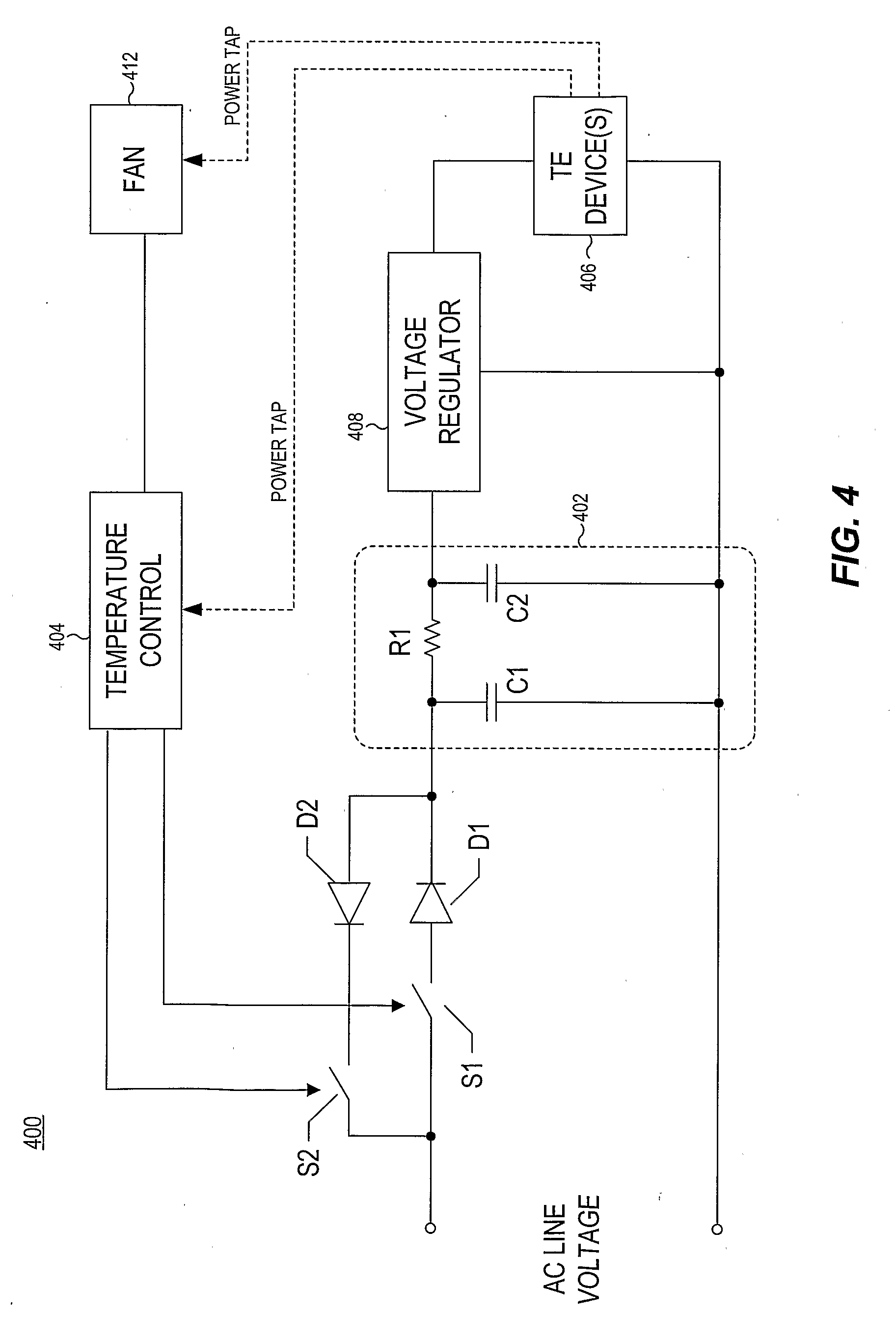 Line-Voltage-Powered Thermoelectric Device