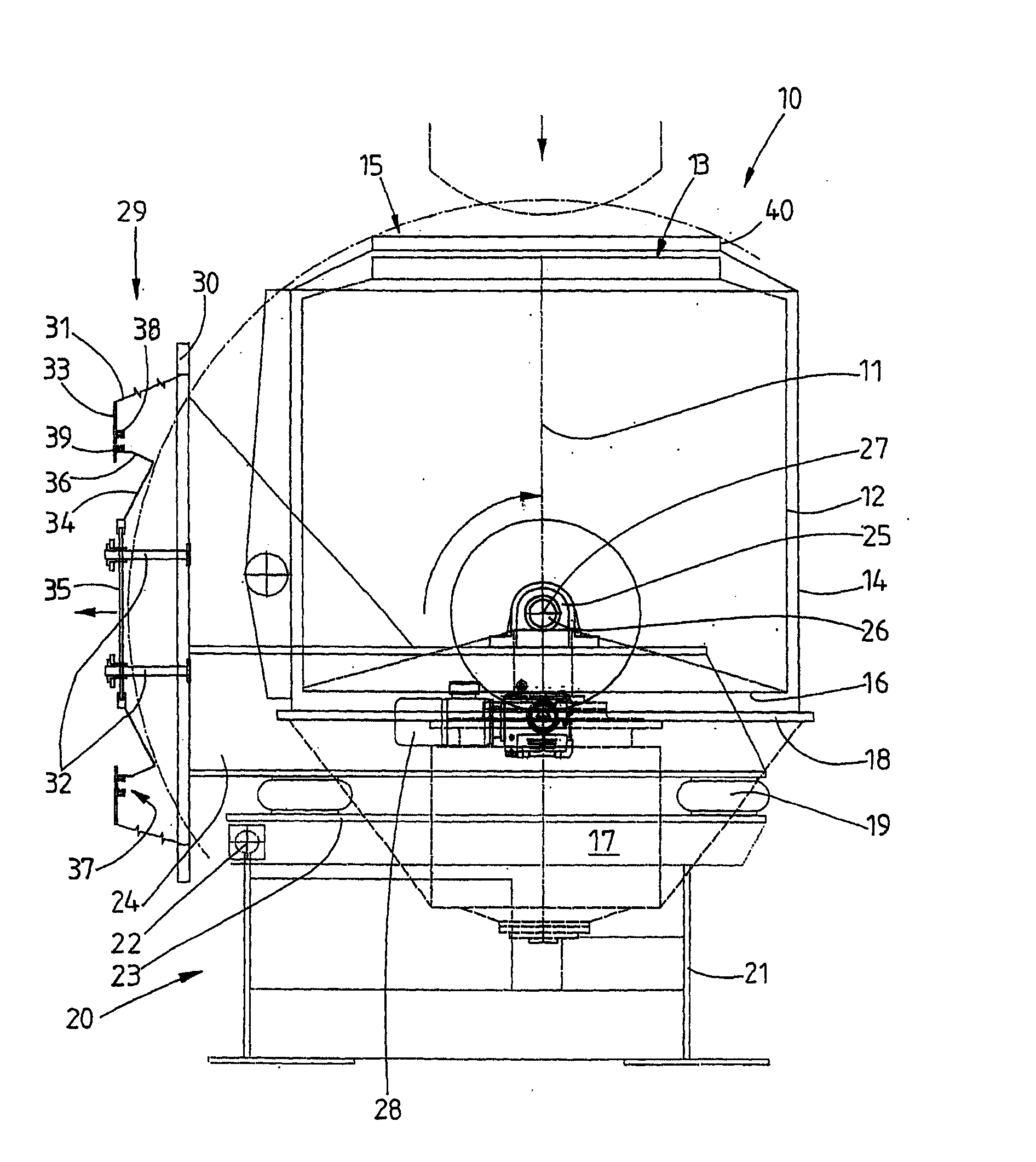 Device and method for wet treating laundry