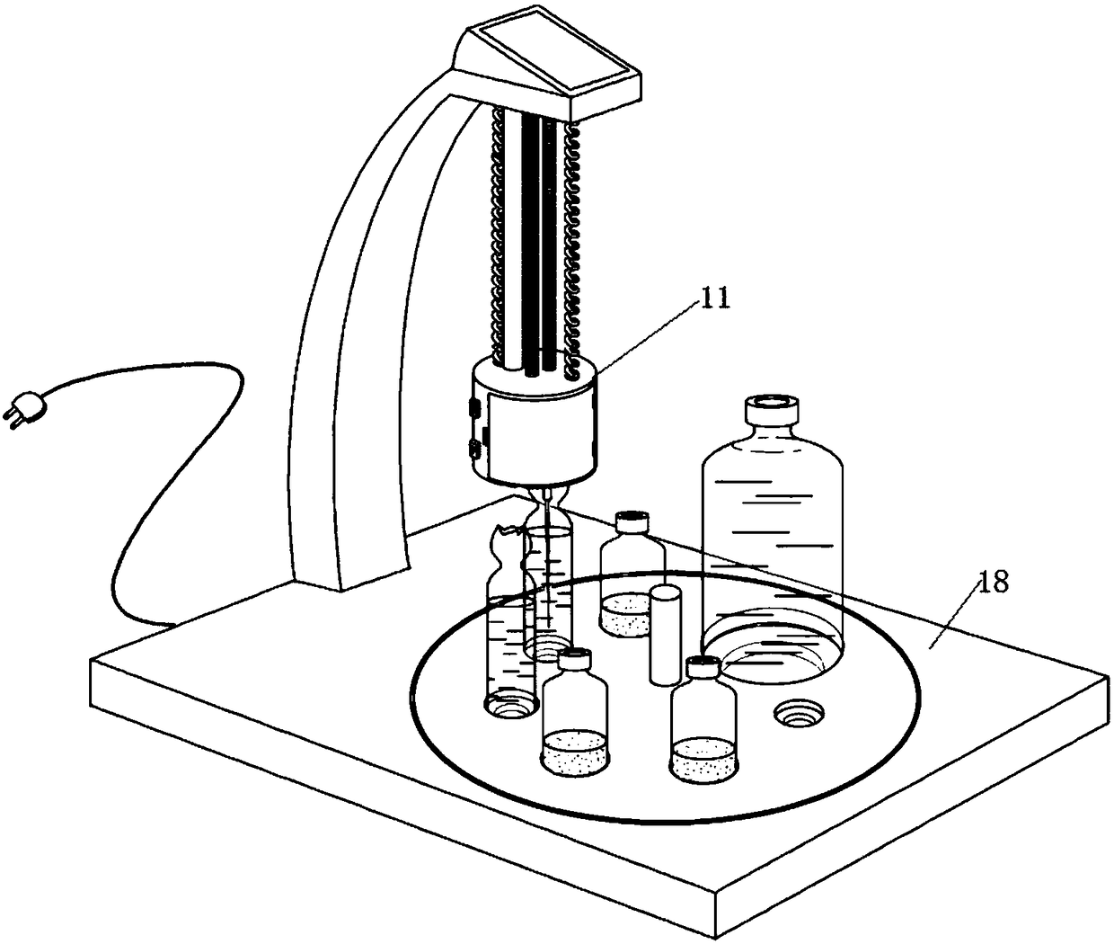 A quantitative negative pressure liquid dispensing device