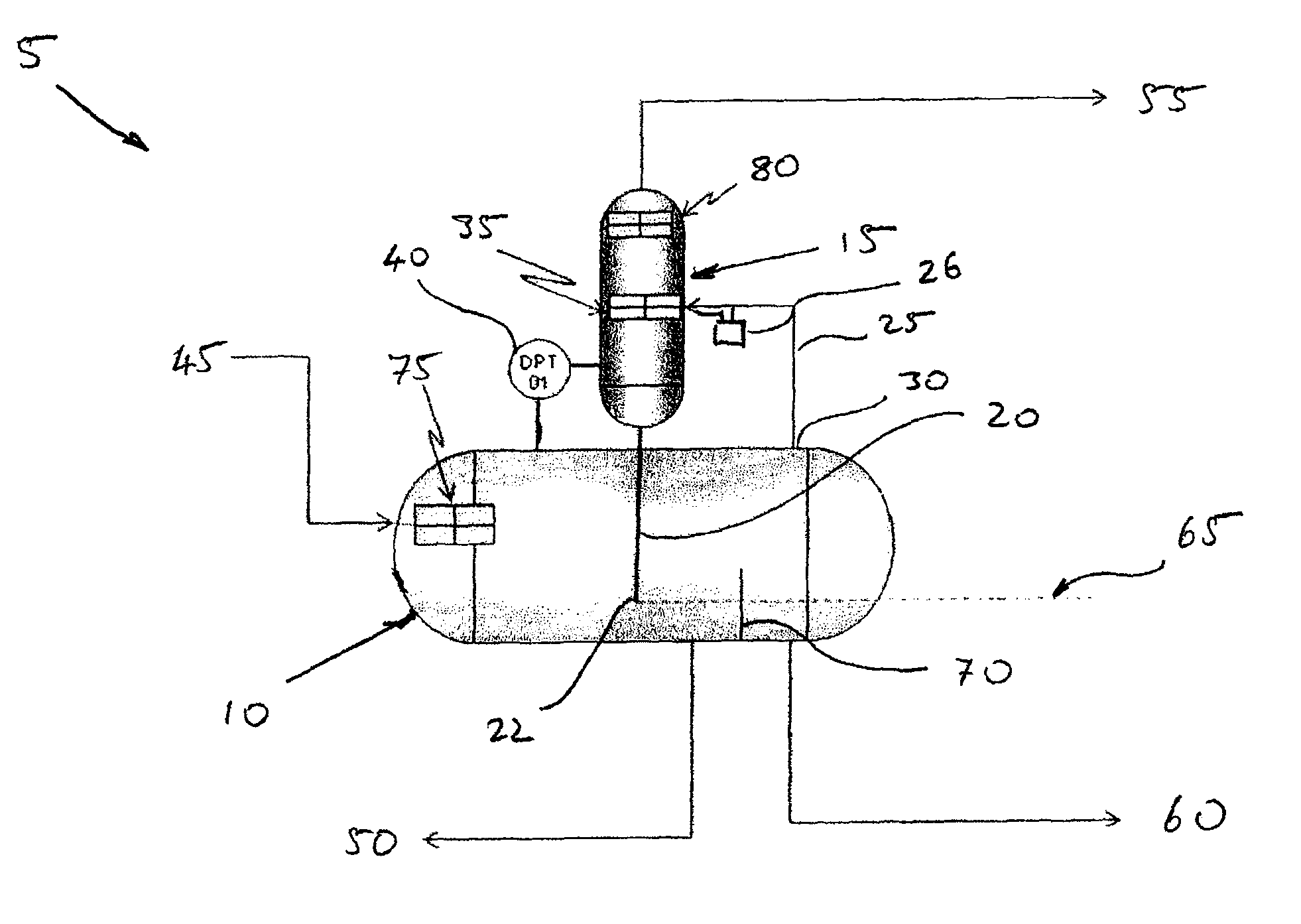 Separator and method for separation