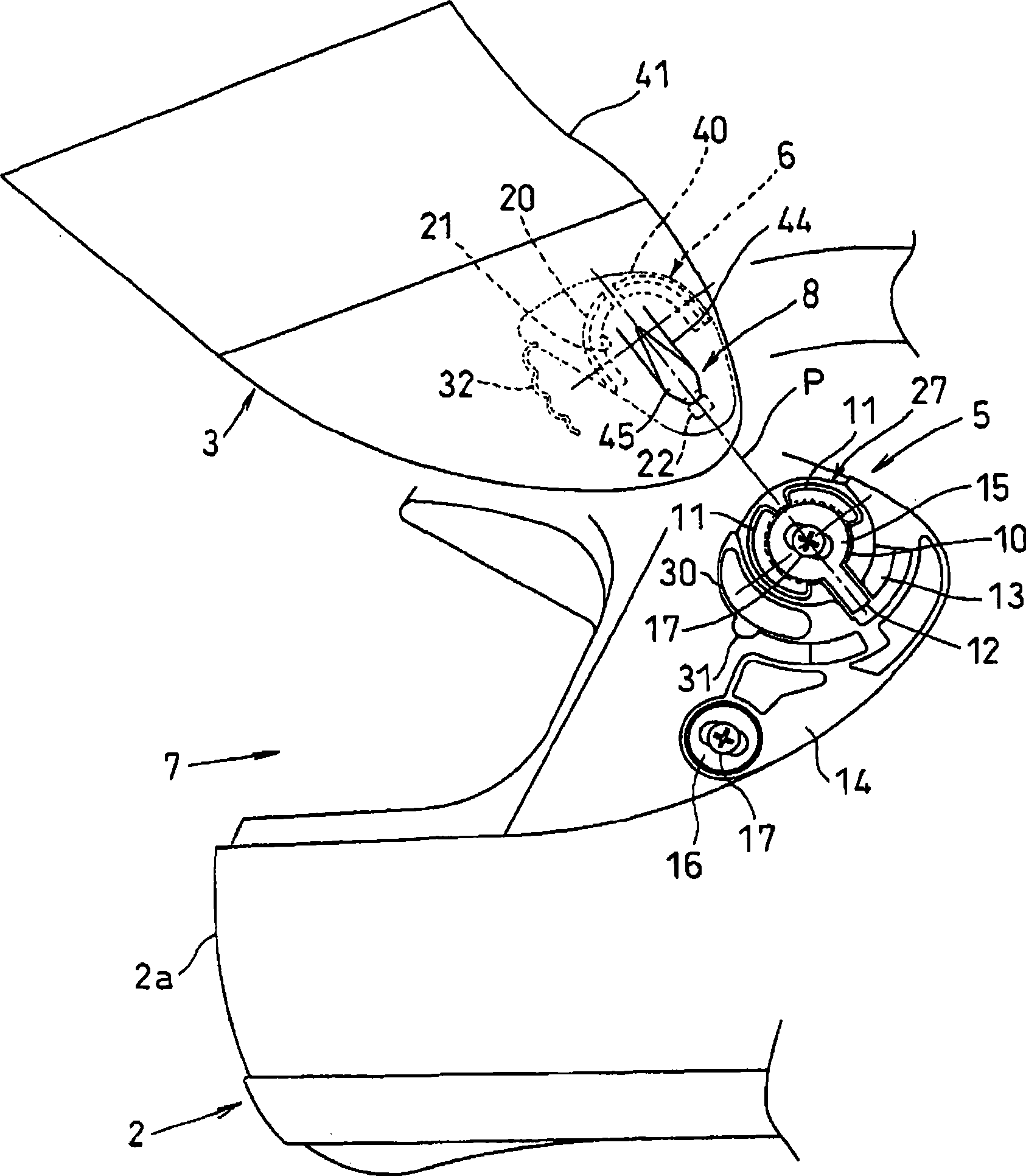 Shield mounting structure of helmet