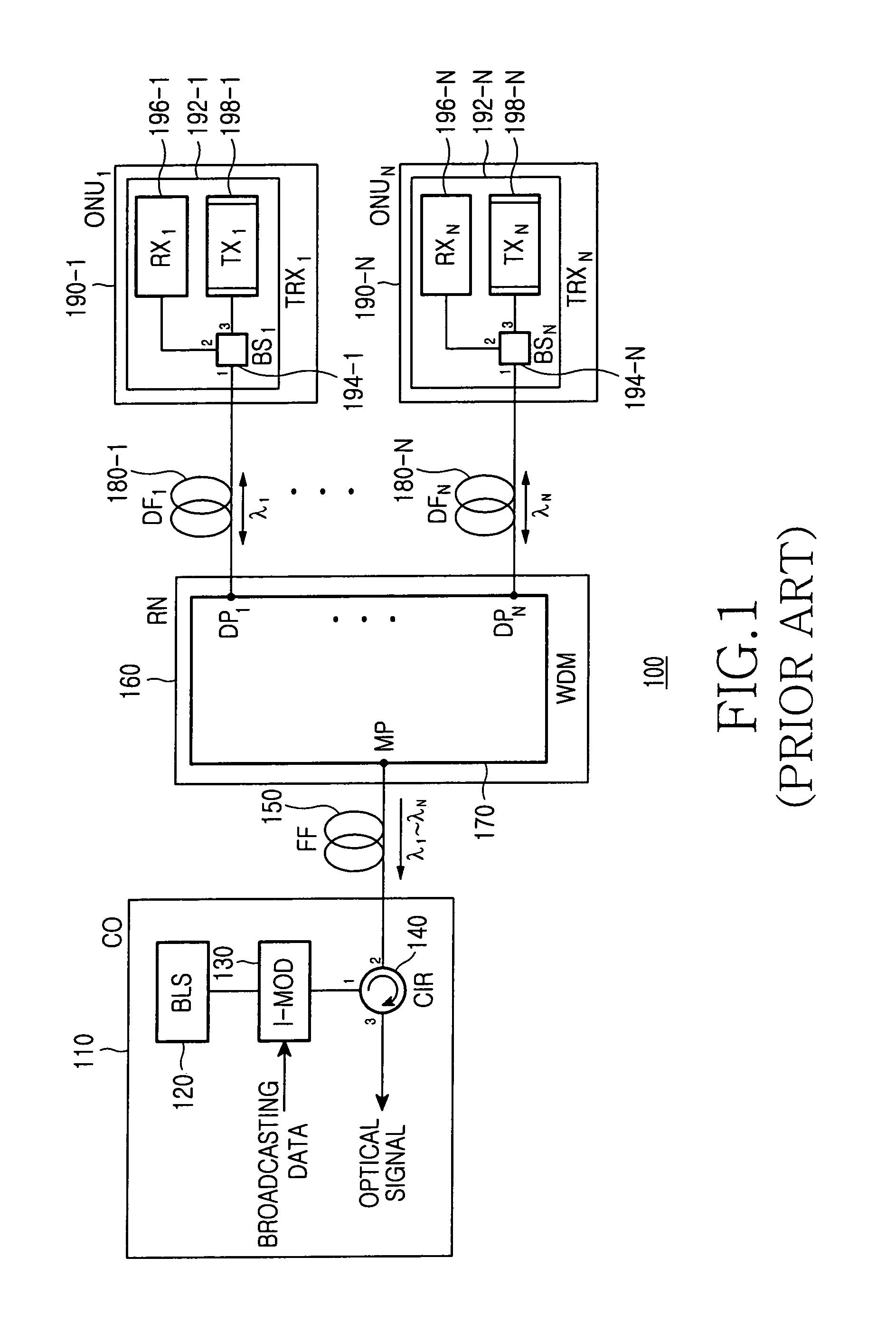 Optical transceiver and passive optical network using the same