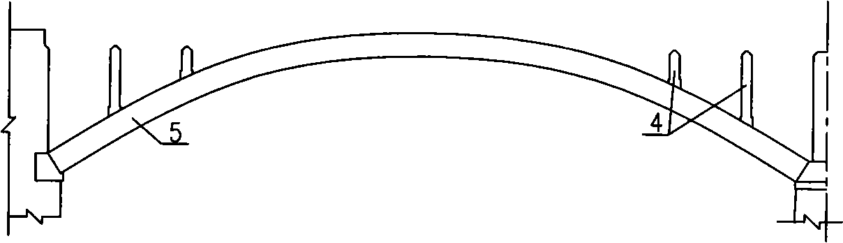 Process for rebuilding double arch bridge by replacing arch style construction on arch with continuous slabs