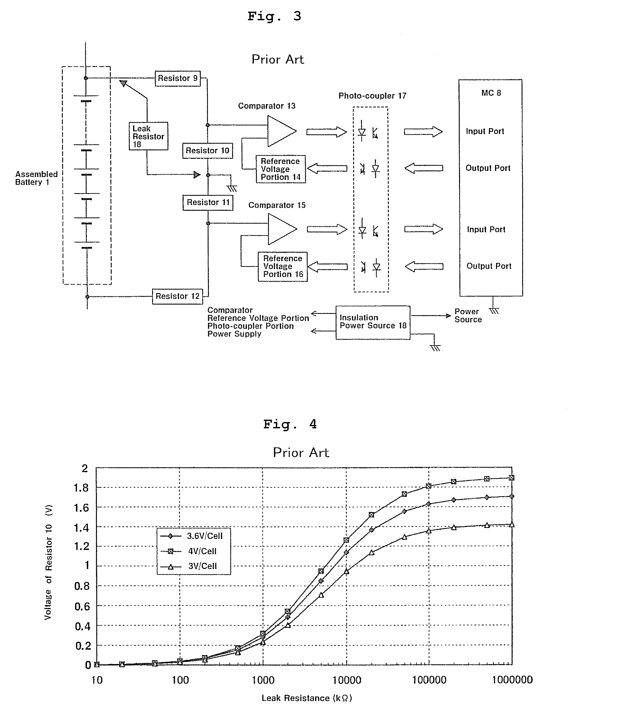 Assembled battery total voltage detection and leak detection apparatus