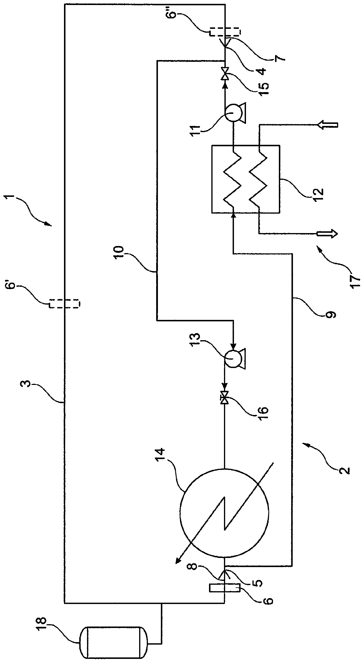 Energy storage facility for thermal energy storage, power plant with energy storage facility and method for operating an energy storage facility