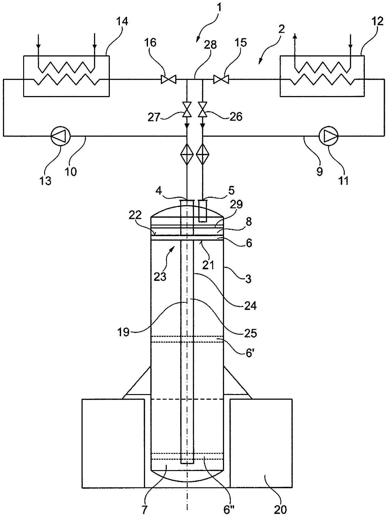 Energy storage facility for thermal energy storage, power plant with energy storage facility and method for operating an energy storage facility