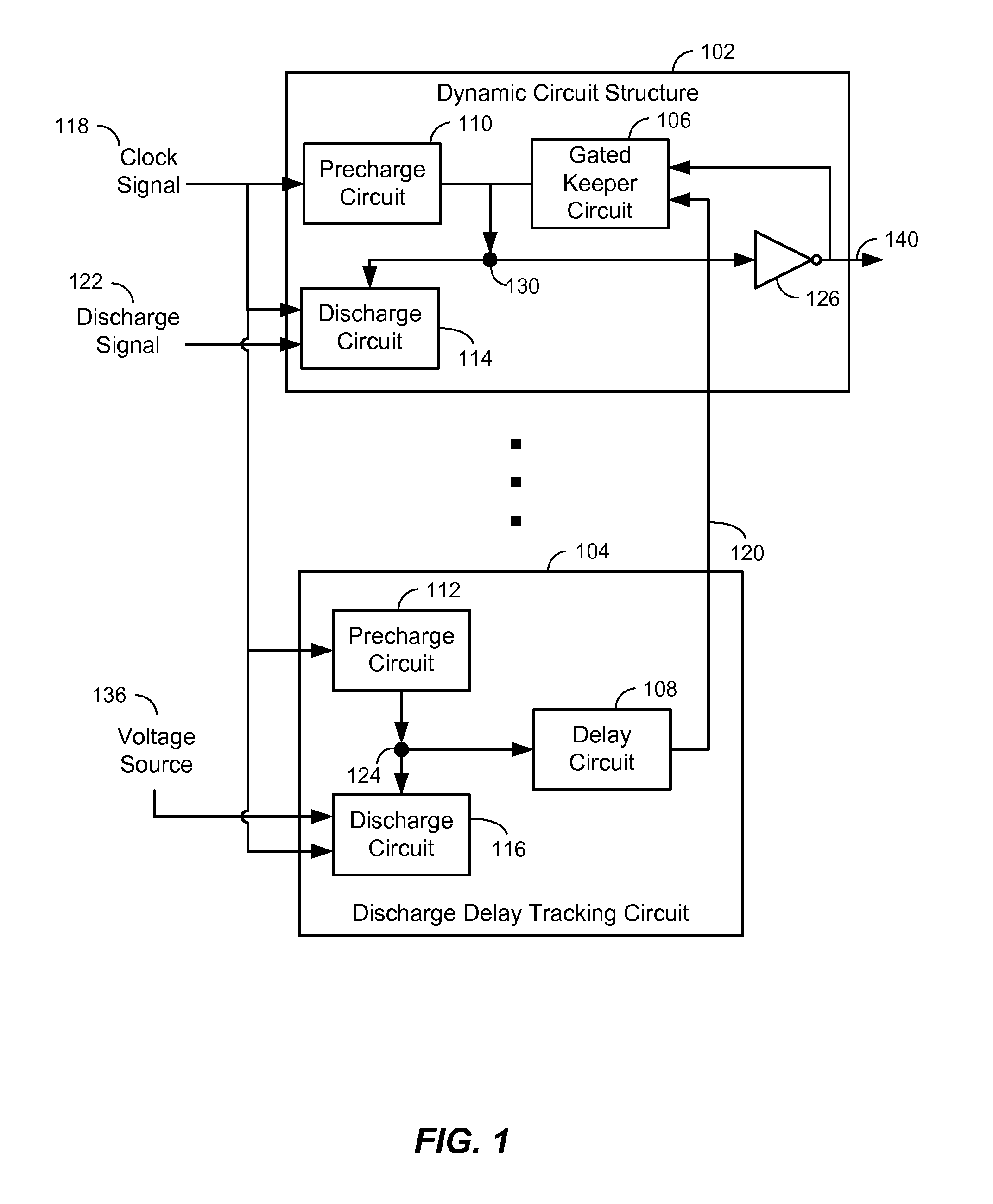 Voltage level shifter with dynamic circuit structure having discharge delay tracking