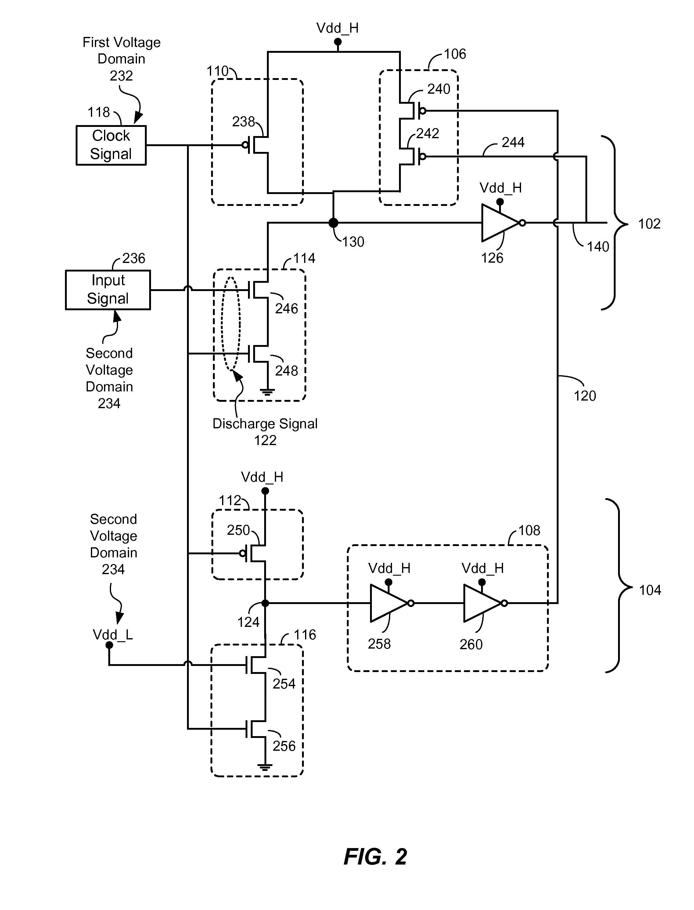 Voltage level shifter with dynamic circuit structure having discharge delay tracking