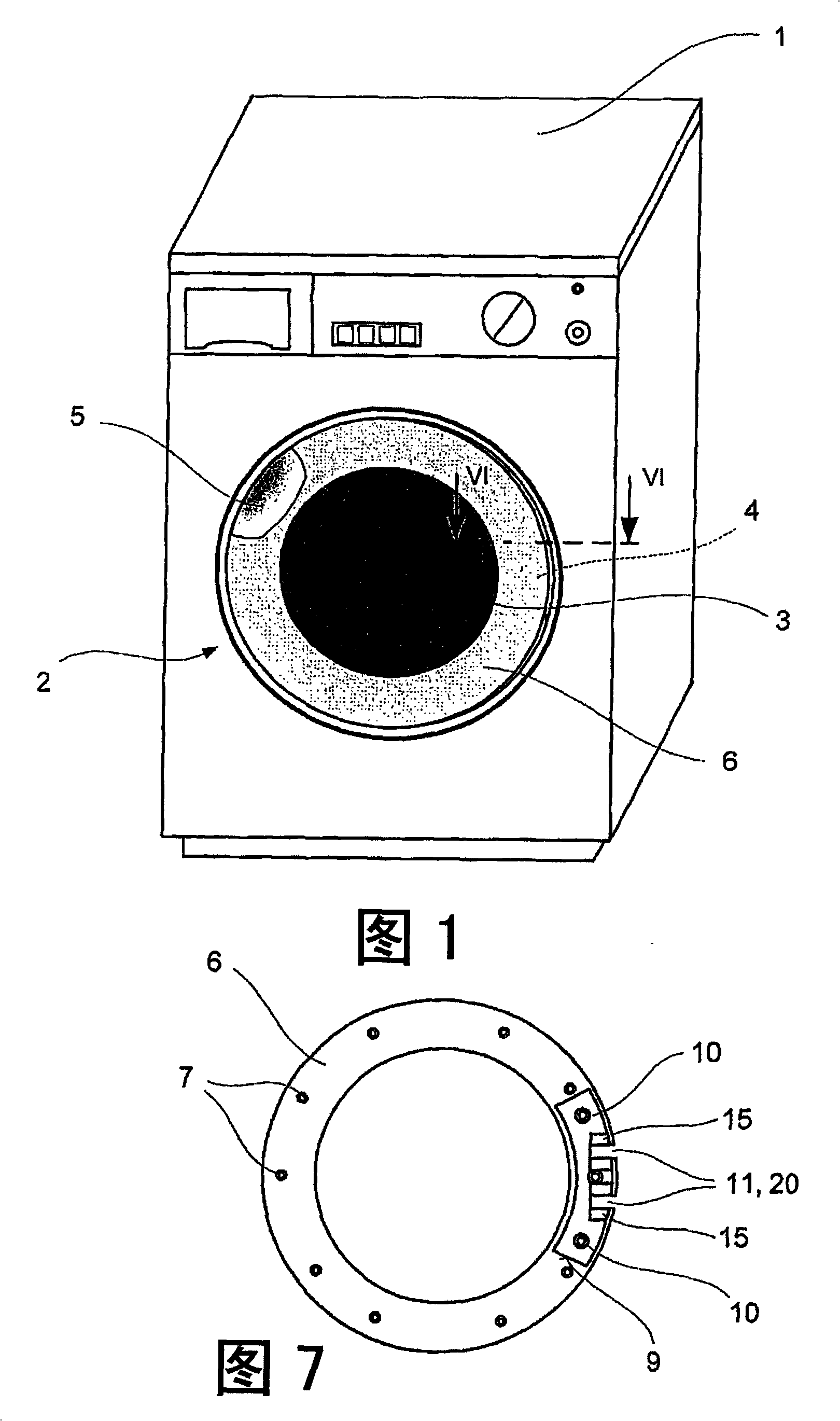 Door for closing a washing machine or a tumble dryer