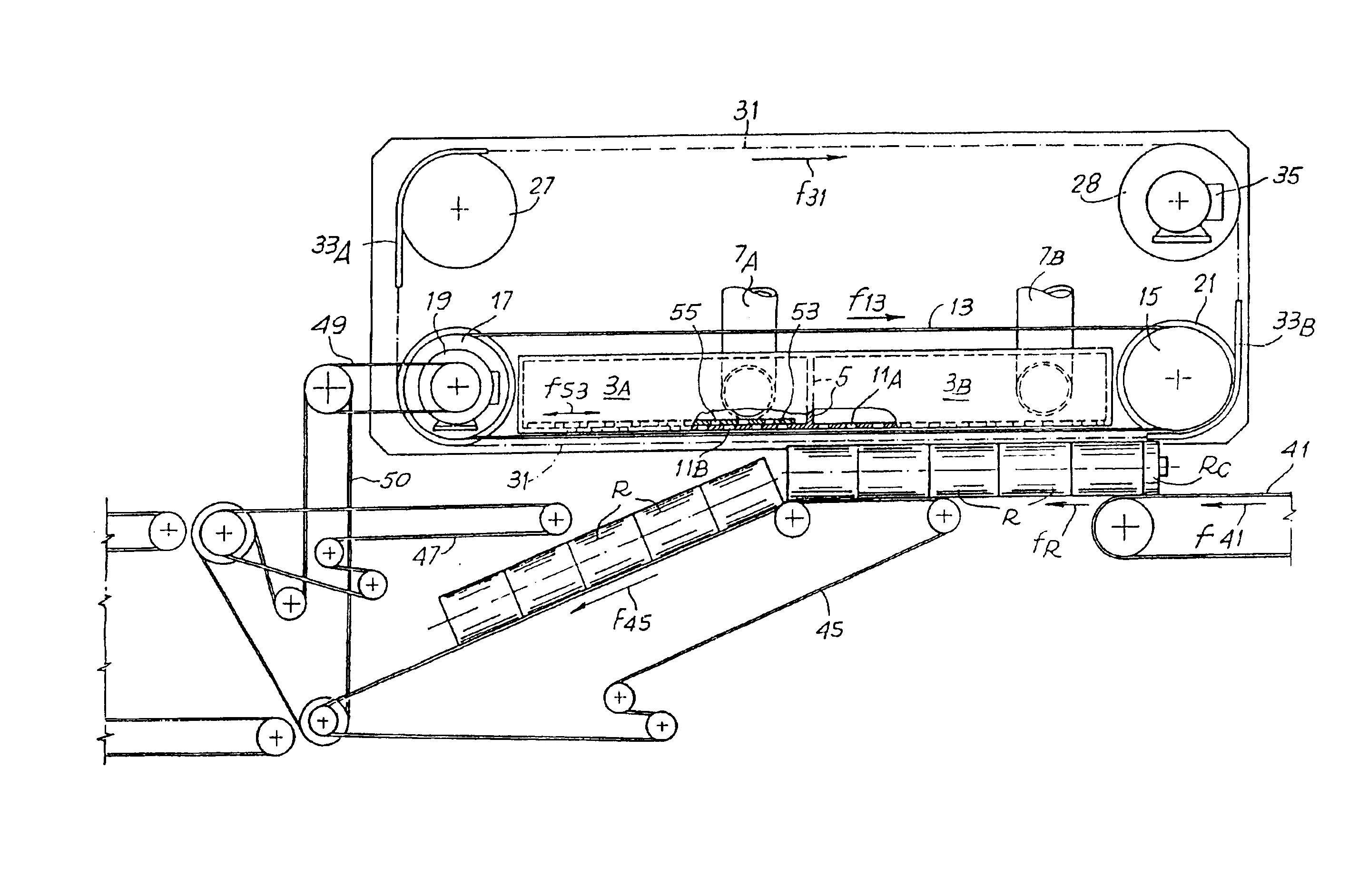 Device for eliminating the front and end trimmings from series of rolls and for sorting the rolls