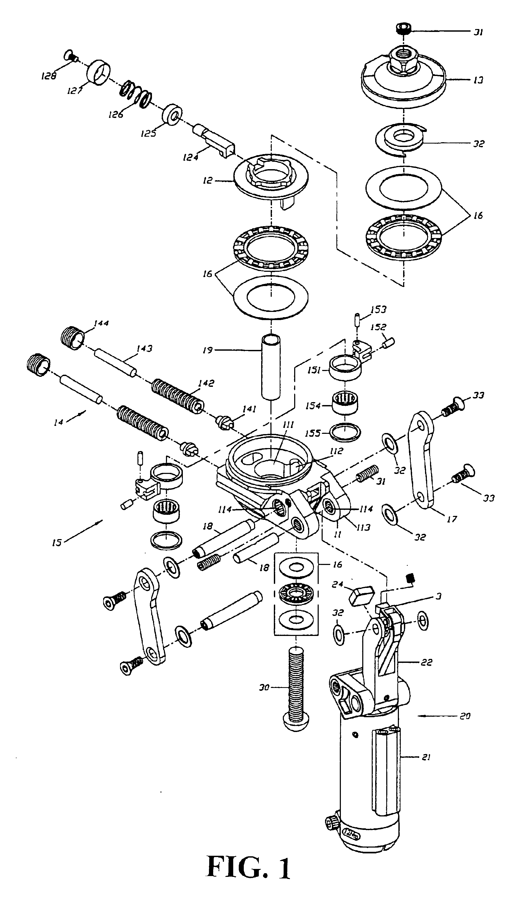 Rotating pneumatic knee joint structure