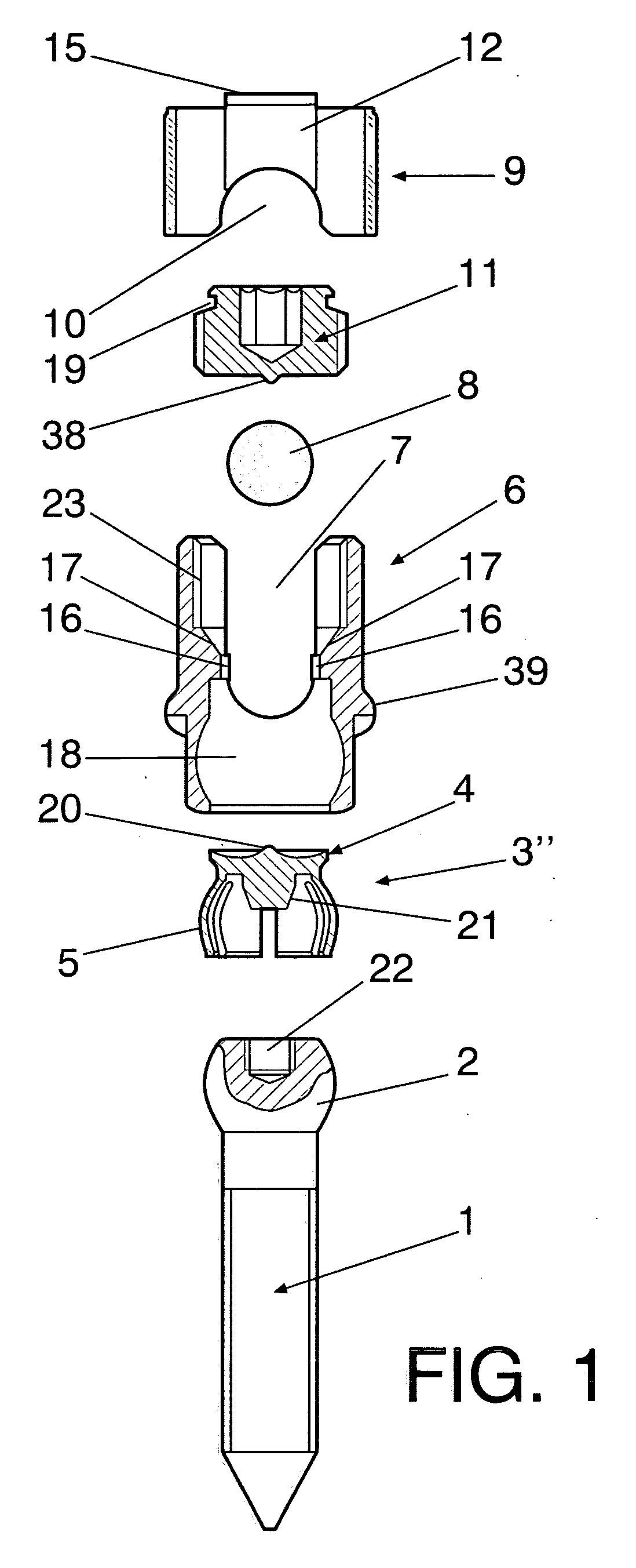 Vertebral fixation device and tool for assembling the device