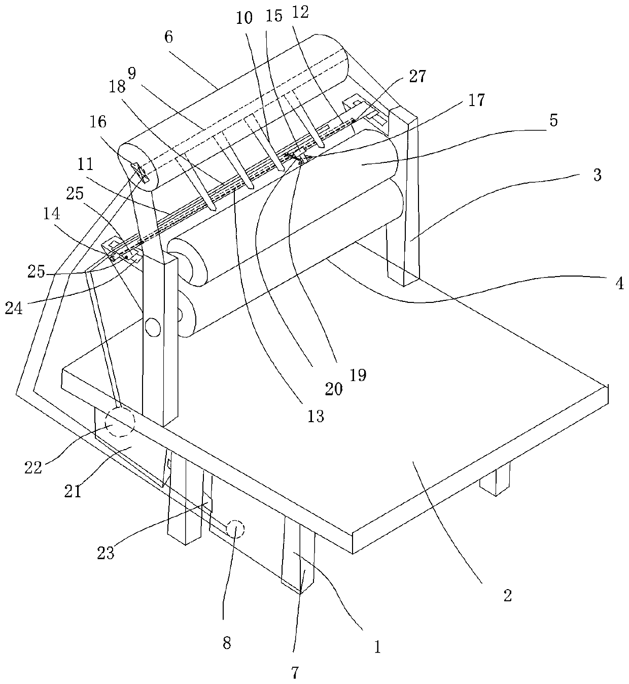 Sizing device for textile fabric