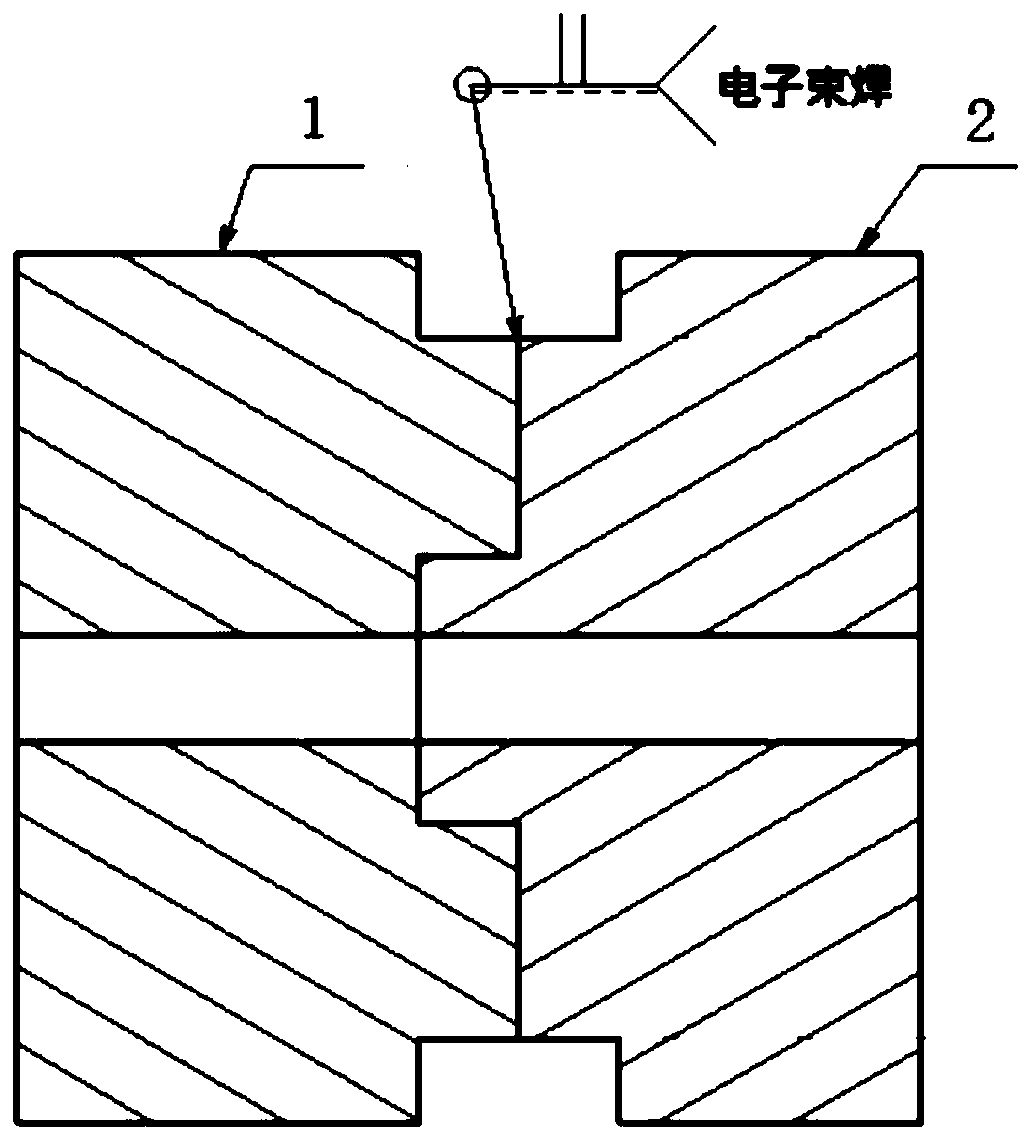 Hollow oxygen-free copper bar vacuum electron beam welding method, current lead and nuclear fusion device