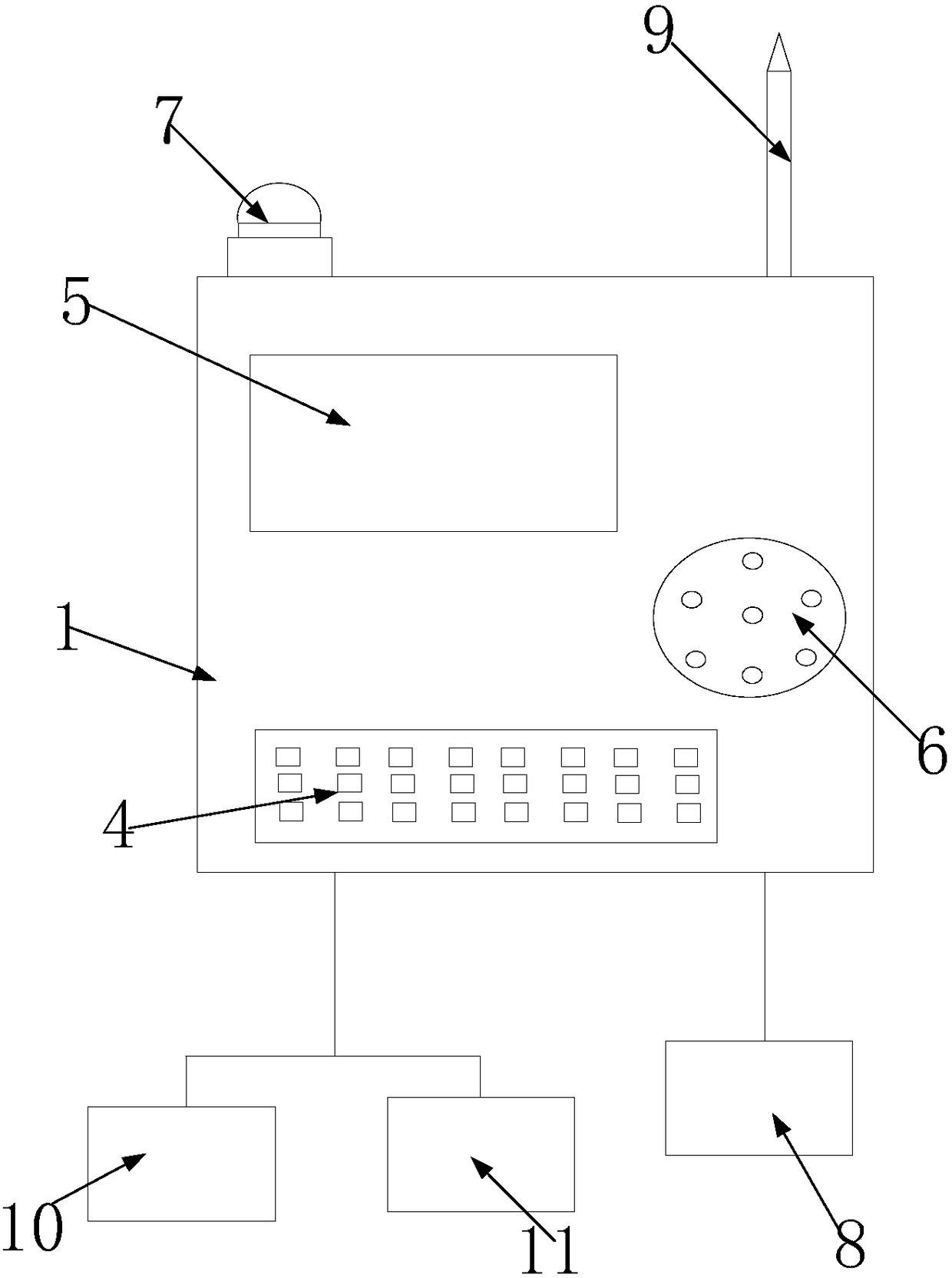 Toilet flood prevention alarm processing structure