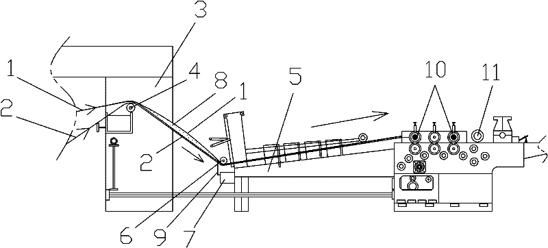 Processing device for preventing inner plastic bag electrostatic adsorption