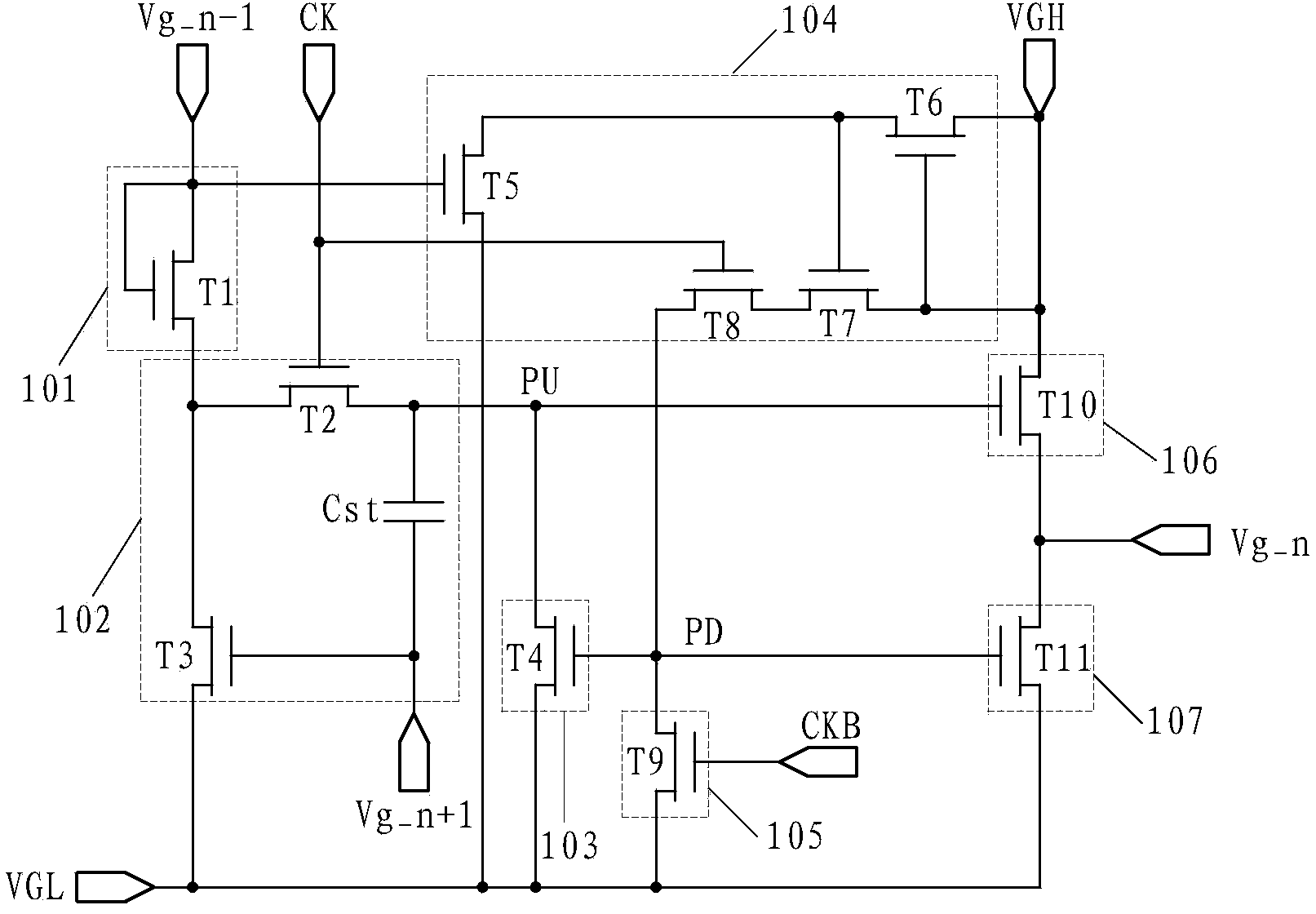 Shifting register circuit and drive method, gate drive circuit and display device thereof