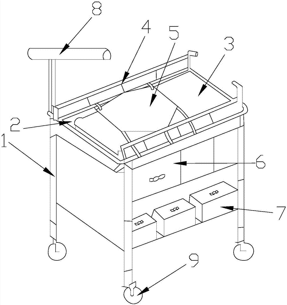 Infant scalp venous-transfusion treatment cart