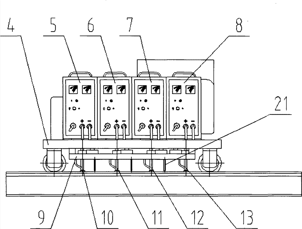 Method and equipment for brush plating conductive metal on railway rail surface