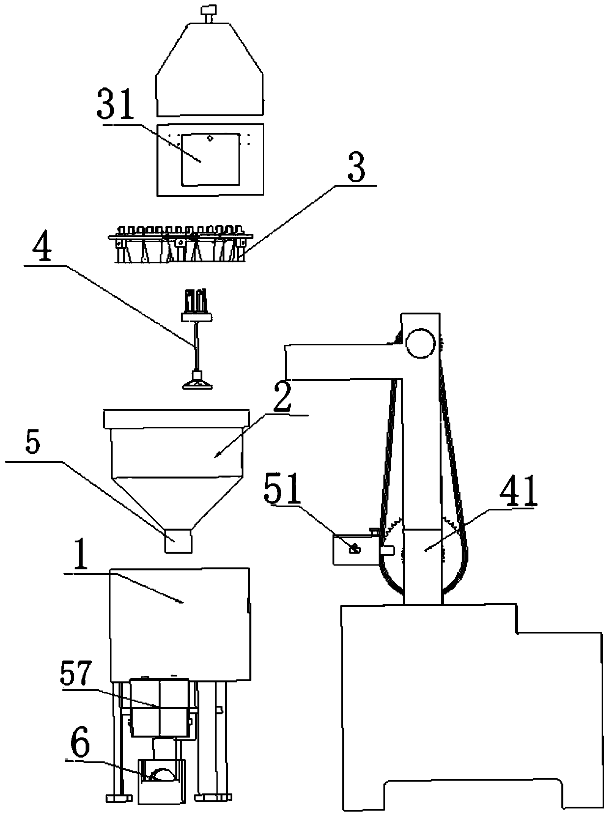 Medicine fetching system automatic in medicine split charging