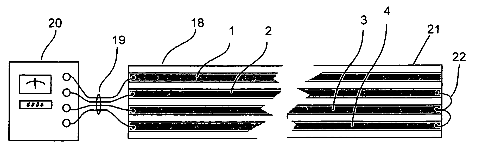 Moisture detection sensor tape with leak locate