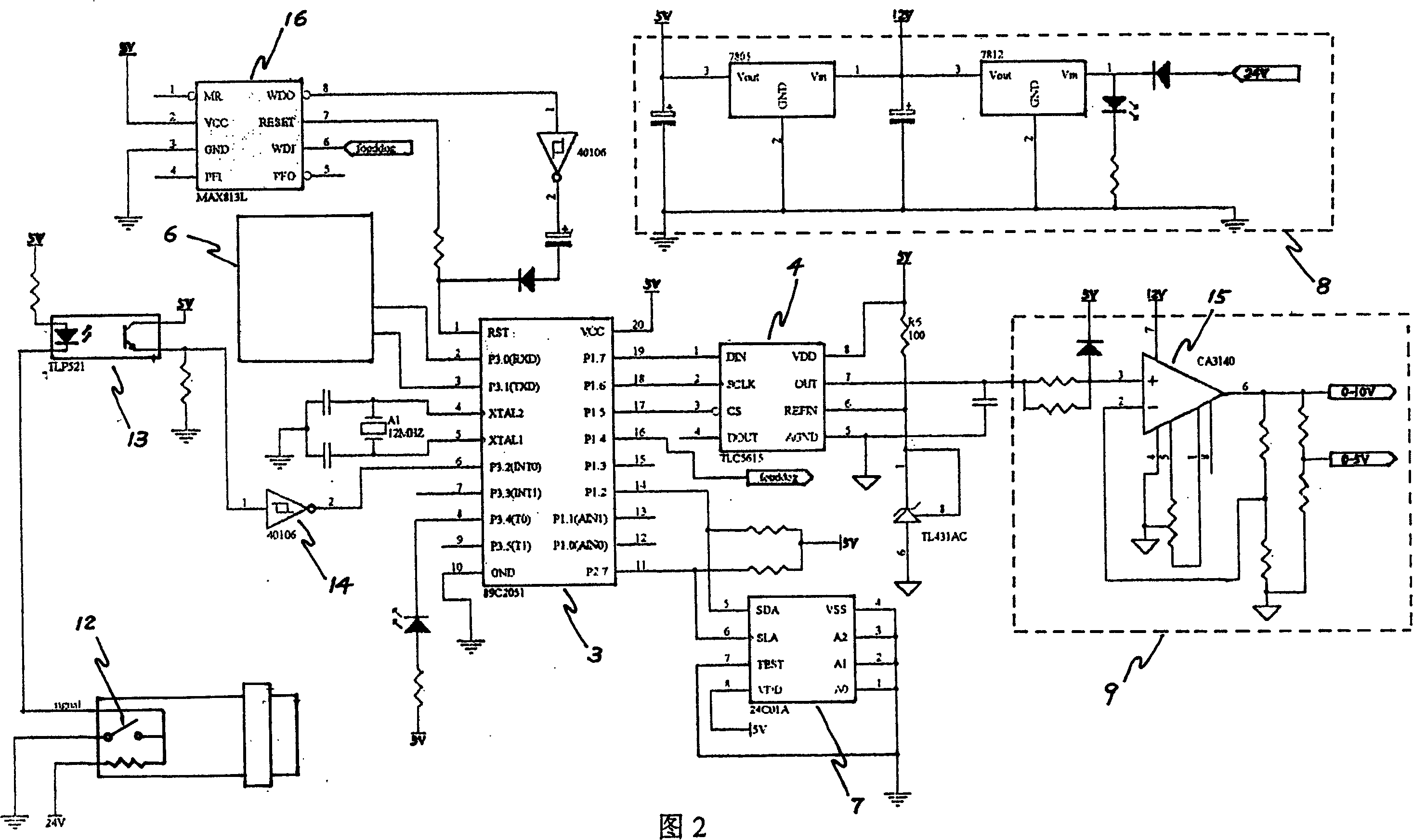 Rotation rate-analog voltage transformation module