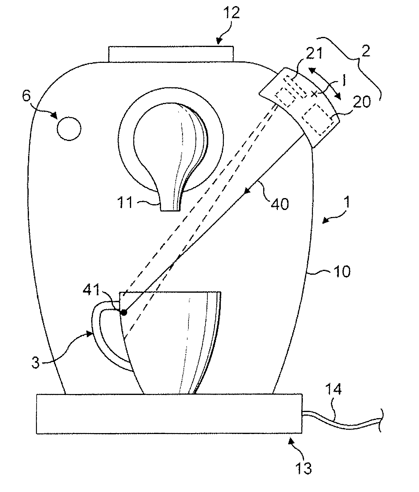 Device and method for controlling the filling of a cup by a vending machine