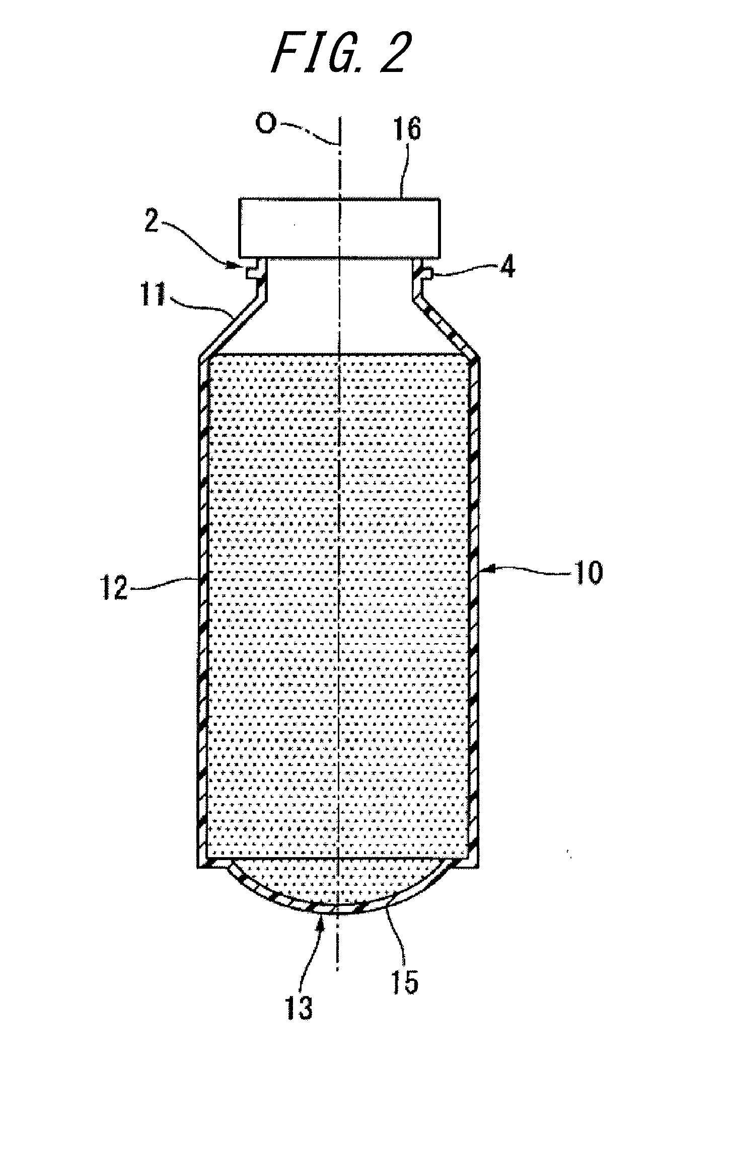 Method for manufacturing a container containing a content fluid, a method for placing an inside of a container under a positive pressure, a filled container, a blow molding method, and a blow molding device