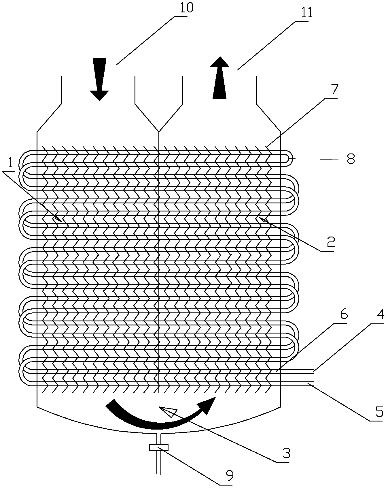 Device for condensation liquefaction recovery of organic exhaust gas