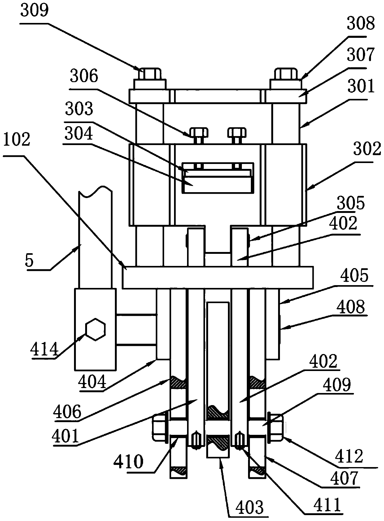 A steel pipe punching and shearing machine