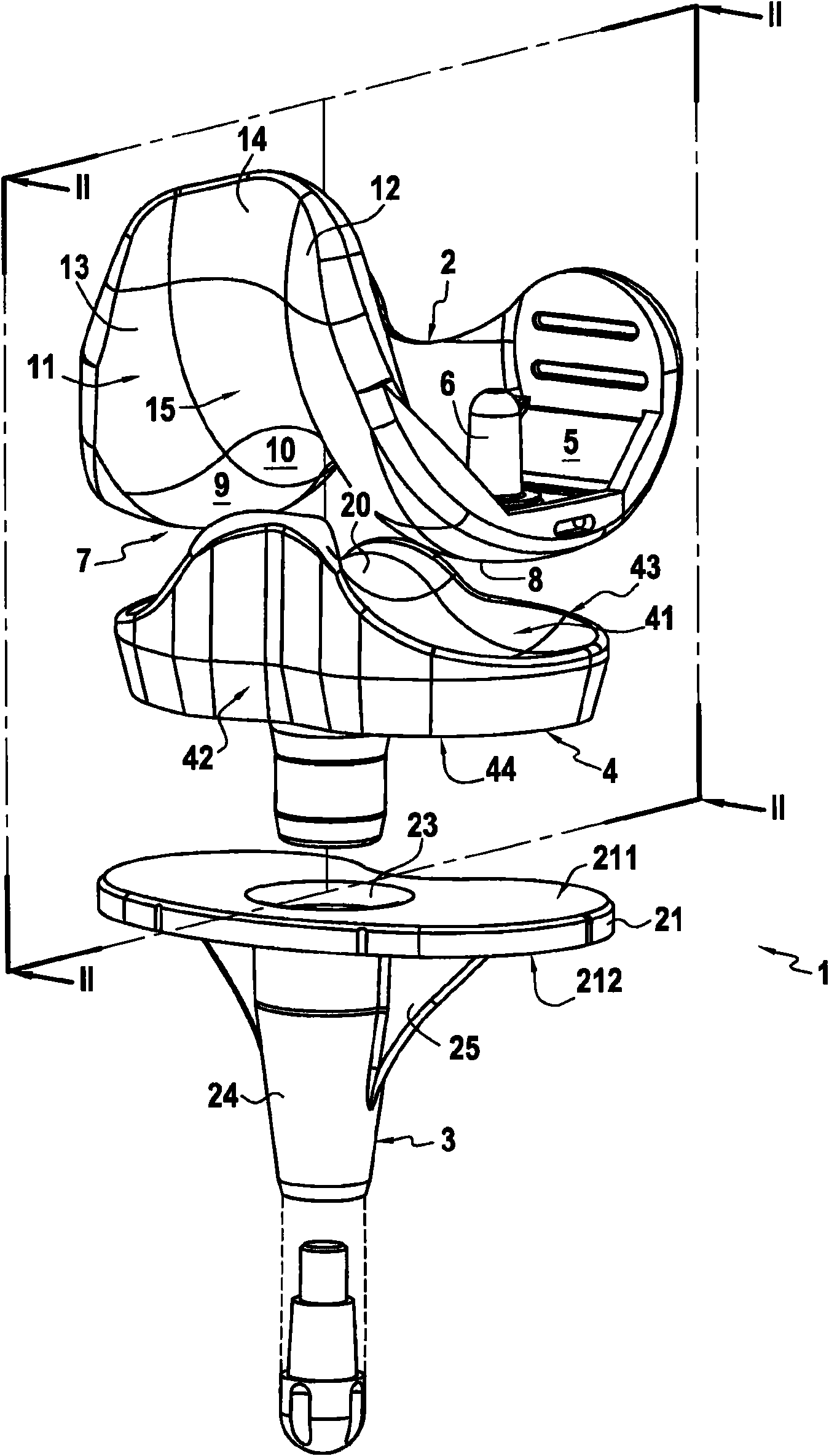 Total knee prosthesis