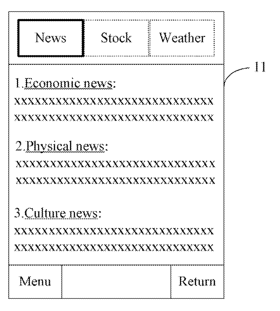 Mobile device and method for operating a user interface of the mobile device