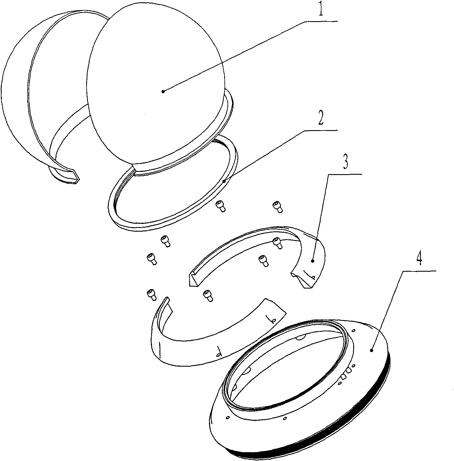 Monitor camera excess hemisphere transparent cover