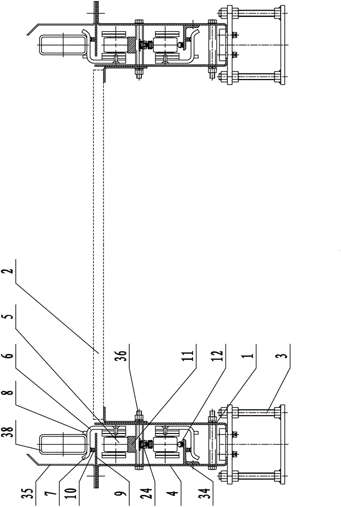 Spray booth double chain conveyor mechanism