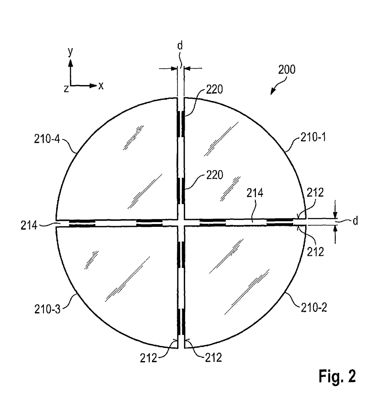 Lithography apparatus with segmented mirror