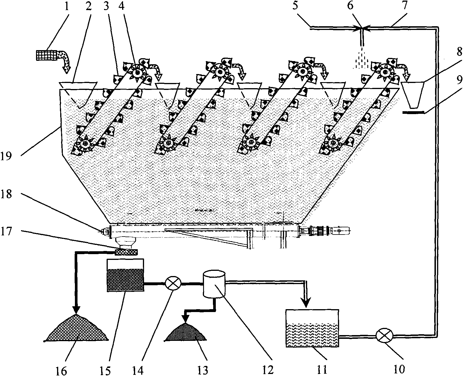 Powder containing lump ore conveying system