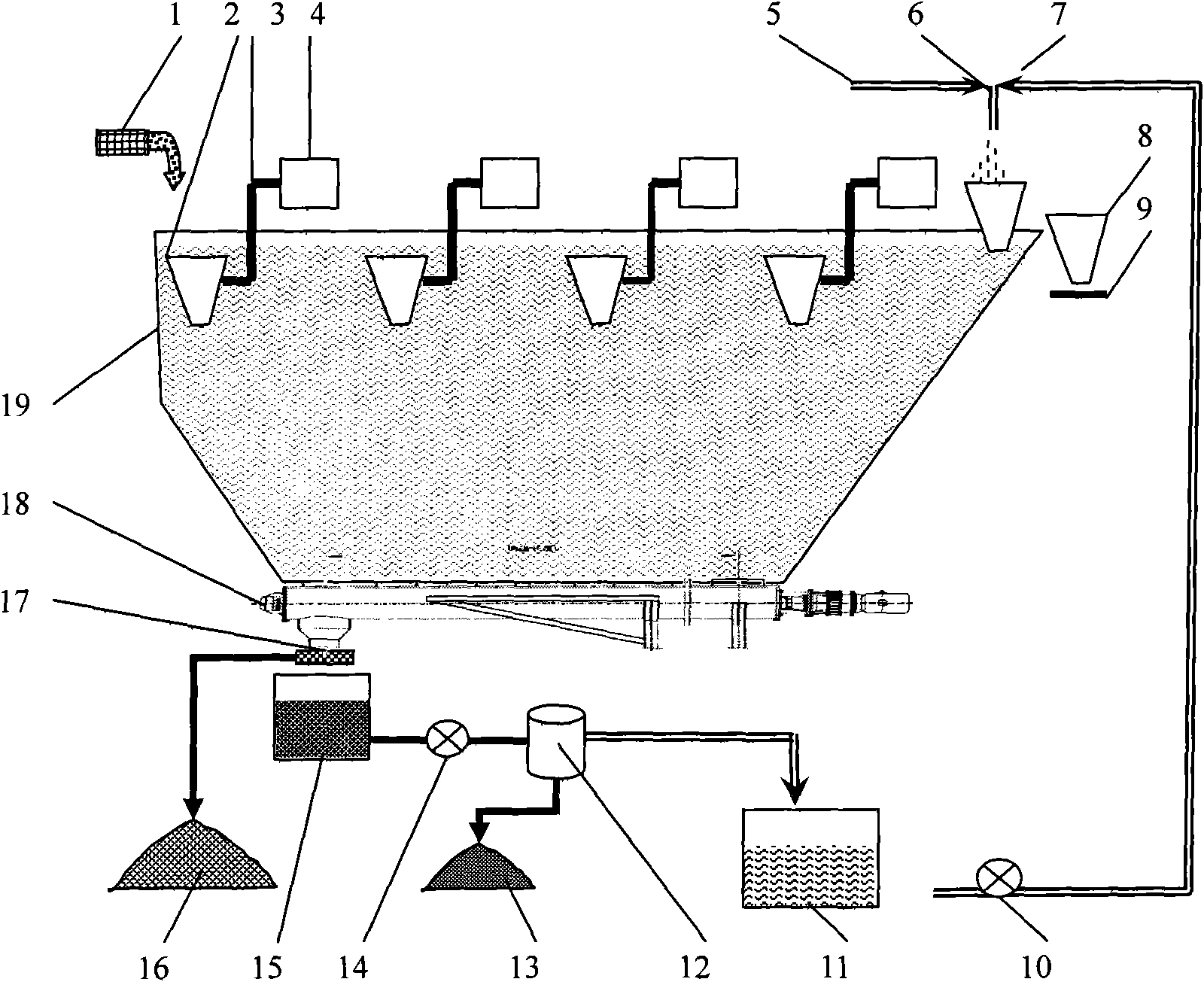 Powder containing lump ore conveying system